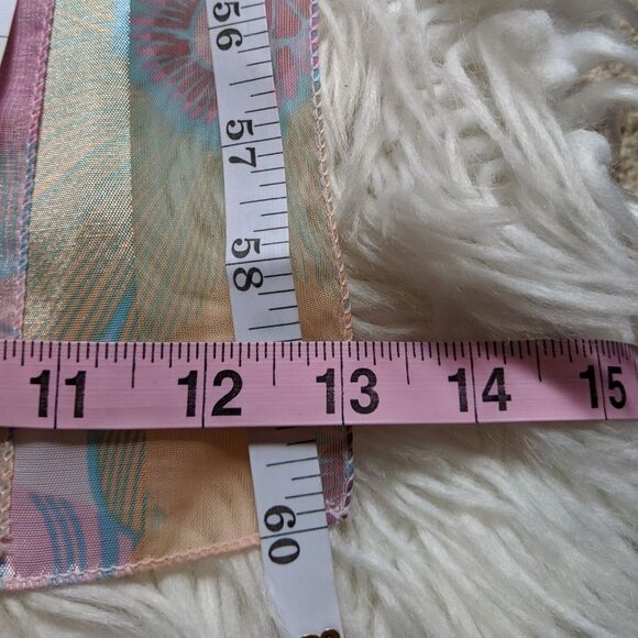 5 for $25! Ladies Scarf Long Satin Pastel Floral - Picture 2 of 3